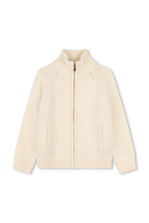 Knitted cardigan Beige front view