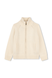 Knitted cardigan Beige front view