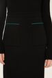 Women Two-Tone Long Skirt Black details view 1
