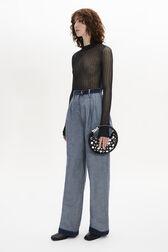 Long-Sleeved Crew-Neck Top Black details view 1
