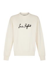 Long-sleeved sweatshirt Cream front view
