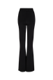 High-Waisted Flared Trousers Black back view