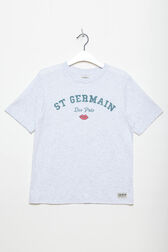 Printed Cotton Girl Oversized T-shirt - Bonton x Sonia Rykiel Grey details view 5