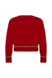 Boat-Neck Jumper With Curved Long Sleeves Red back view