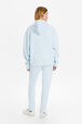 Sweat à capuche oversize multicolore signature femme Baby blue vue portée de dos