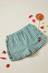 Short fille vichy Vert vue de détail 1