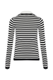 Women Striped Knit Shirt Ecru back view