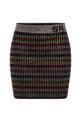 Rhinestone striped skirt Multico front view
