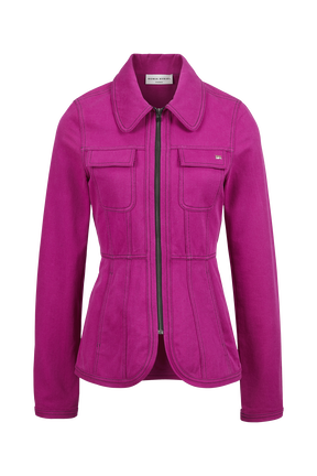 Veste en jean fushia femme Fuchsia vue de face