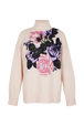 Pull oversize col montant Rose vue de face
