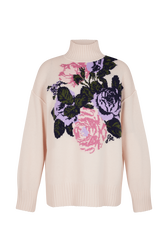 Oversized high neck sweater Pink front view