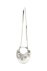 Mini Domino bag in metallic leather Silver back view