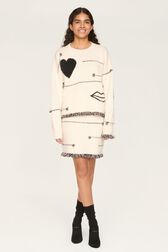 Women Charms Intarsia Wool Sweater Ecru details view 5