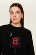 Women May 68 Intarsia Wool Sweater Black details view 3