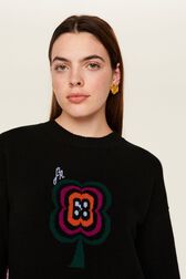 Women May 68 Intarsia Wool Sweater Black details view 3
