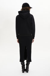 Cotton Jersey Hoodie Black back worn view