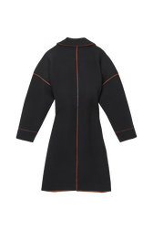 Manteau double face laine femme Noir vue de dos