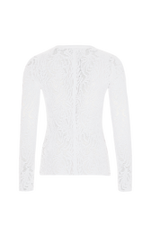 Round-neck knitted top White back view
