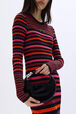 Sac Domino mini en velours Noir vue portée de dos