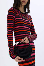 Sac Domino mini en velours Noir vue portée de dos
