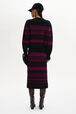 Long-Sleeved Crew-Neck Jumper Fuchsia back worn view