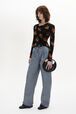 Top manches longues ajusté en jacquard de velours Orange vue de détail 1