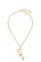 Poetic Garden Triple Charms necklace Gold front view