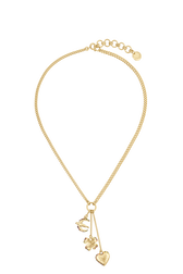 Poetic Garden Triple Charms necklace Gold front view