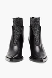 Boots rykiel cuir et maille lurex Noir vue de détail 2