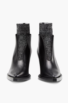 Boots rykiel cuir et maille lurex Noir vue de détail 2