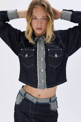 Boxy denim jacket Blue details view 1