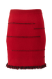 Mini jupe laine intarsia charms femme Rouge vue de dos