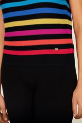 Women Poor Boy Striped Short Sleeve Sweater Multico striped rf details view 2