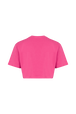 Short-Sleeved Cropped Crew Neck T-Shirt Pink back view