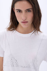 Short-sleeve trompe l'oeil t-shirt White details view 1