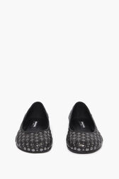 Black Leather Ballerinas With Studs Black details view 4