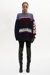 Long-Sleeved Crew-Neck Jumper Multico front worn view