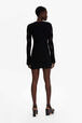 Robe courte fleur ajourée maille femme Noir vue portée de dos