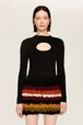 Women Bouclette Wool Short Skirt Multico crea striped details view 1