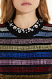 Jersey maxi dress Multico crea striped details view 2