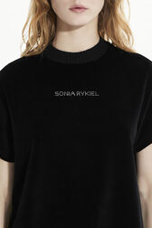 T-shirt velours femme Noir vue de détail 1