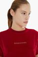 Women Velvet T-shirt Red details view 2