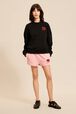 Sweat motif bouche femme Noir vue portée de face