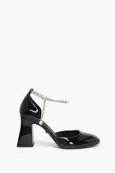 Black Patent Leather Anklet D'Orsay Black front view