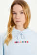 Sweat à capuche oversize multicolore signature femme Baby blue vue de détail 2