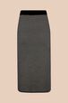Women Houndstooth Midi Skirt Black back view