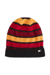 Wool and Cashmere Striped Hat Striped red/orange front view