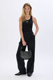 Sac Domino médium en nylon et studs Noir vue portée de face