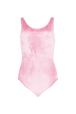 Velvet bodysuit Doll pink front view