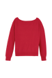 Women Plain Flower Sweater Red back view